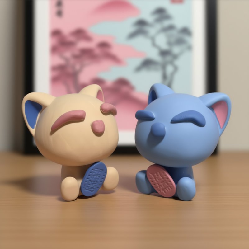 【えんぎ猫】 祈愿摆件0921-0926 - 摆饰 - 环保材料 