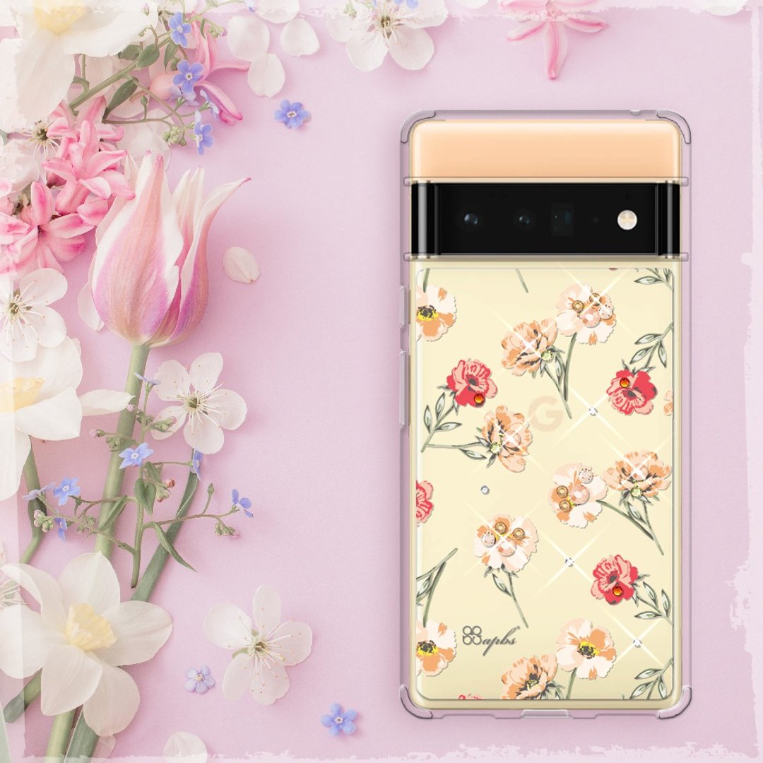Google Pixel 6全系列 轻薄军规防摔彩钻手机壳-小清新-玫瑰园 - 手机壳/手机套 - 其他材质 多色