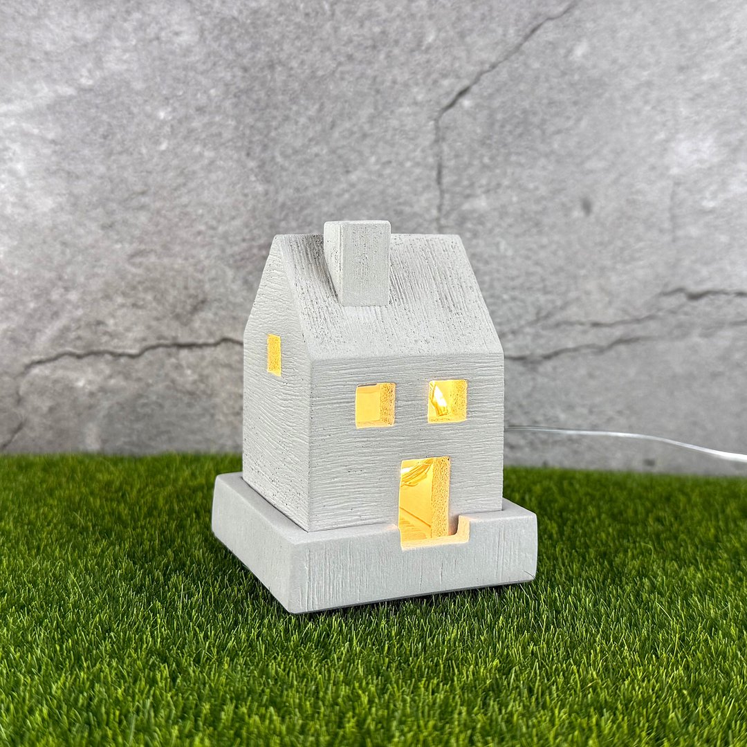 水泥小屋小夜灯 USB供电 - 灯具/灯饰 - 水泥 灰色