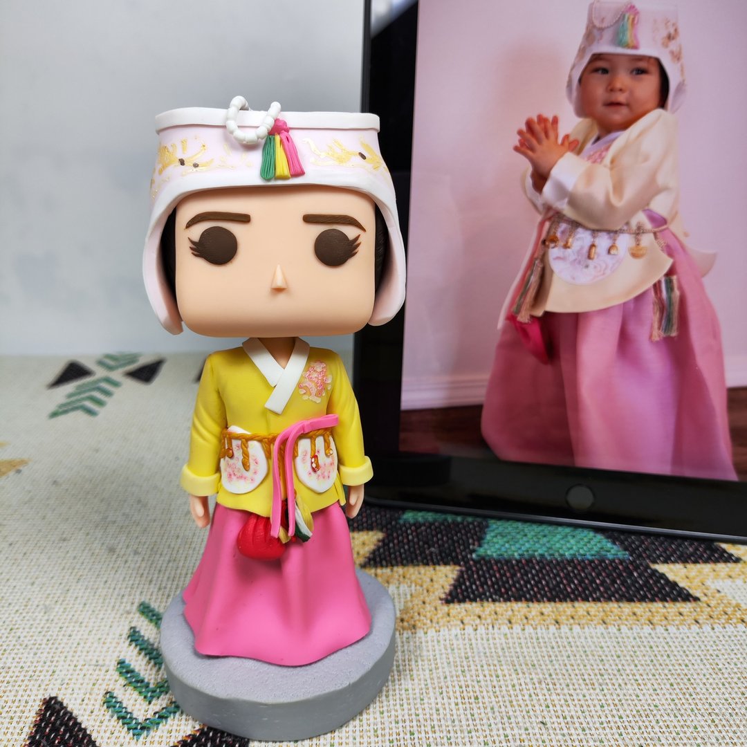 纯手工定制美国Funko Pop 自画肖像公仔娃娃男朋友老公生日礼物 - 玩偶/公仔 - 粘土 多色