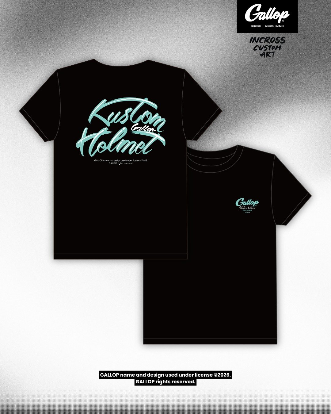 Gallop Kustom Helmet Logo T-shirt 短袖上衣 黑色 S~3XL - 男装上衣/T 恤 - 棉 黑色