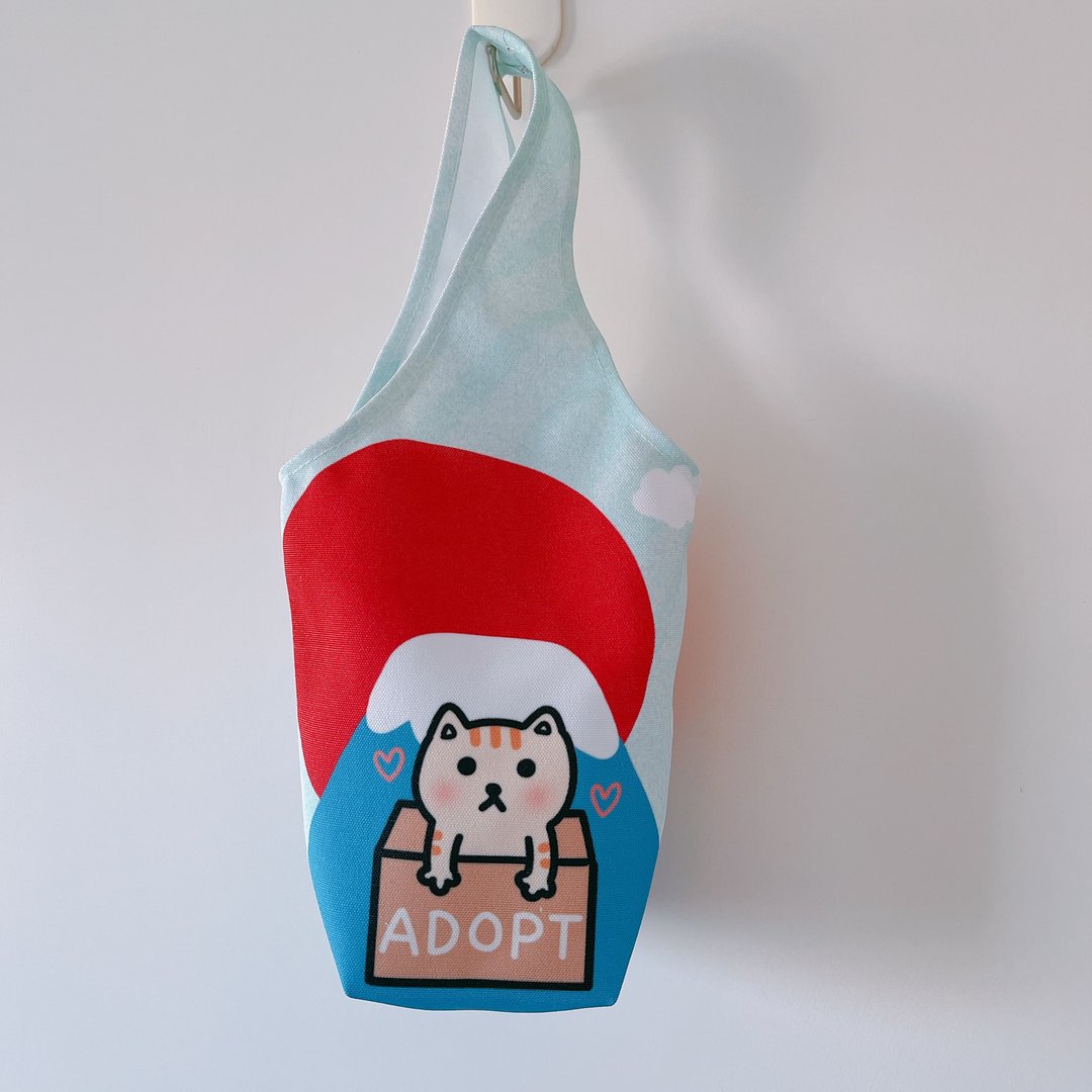 箱子猫 富士山 饮料提袋 可放冰霸杯 水壶袋 - 随行杯提袋/水壶袋 - 聚酯纤维 白色