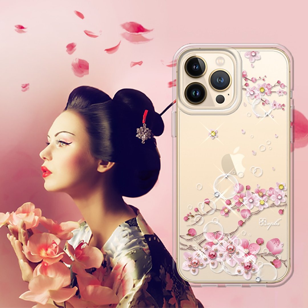 iPhone 13全系列 轻薄军规防摔彩钻手机壳-幻梦之樱 - 手机壳/手机套 - 其他材质 多色