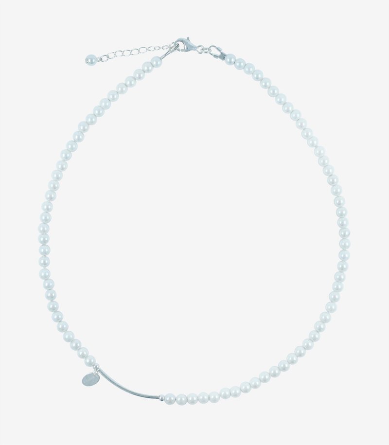 white pearl 4mm necklace - 项链 - 珍珠 白色