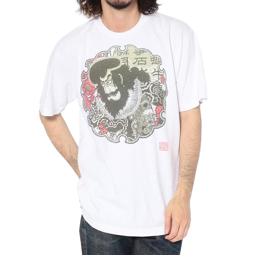 Japanese art T-shirt - Kabuki 100%Cotton Made in Japan - 女装 T 恤 - 棉 白色