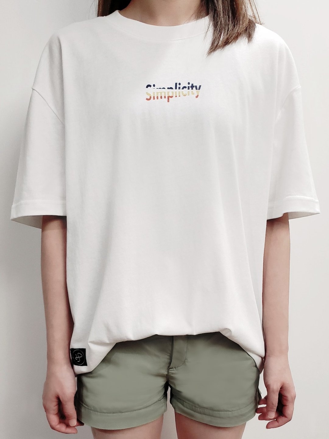 原創 Simplicity系列 男女同款Oversize落肩T-shirt - 女装 T 恤 - 棉 白色
