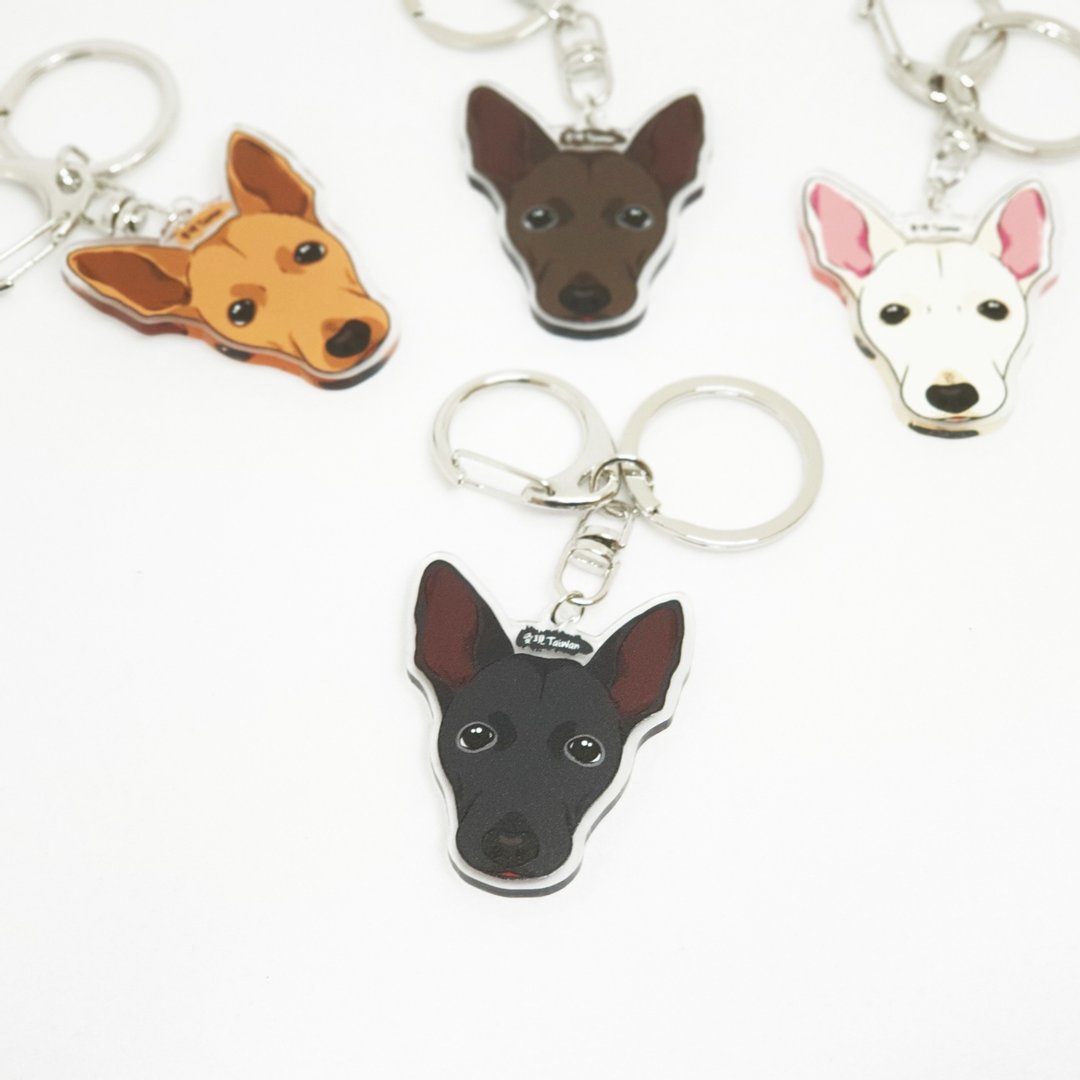 台湾犬/米克斯 自创犬猫多图样 双面 压克力钥匙圈 / 吊饰 / 吊牌 - 其他 - 塑料 多色
