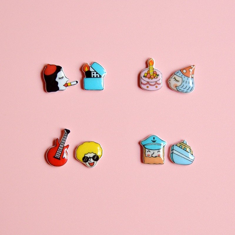 圣诞福袋 礼物套盒 耳钉/耳夹任挑4对 交换礼物 - 耳环/耳夹 - 塑料 多色