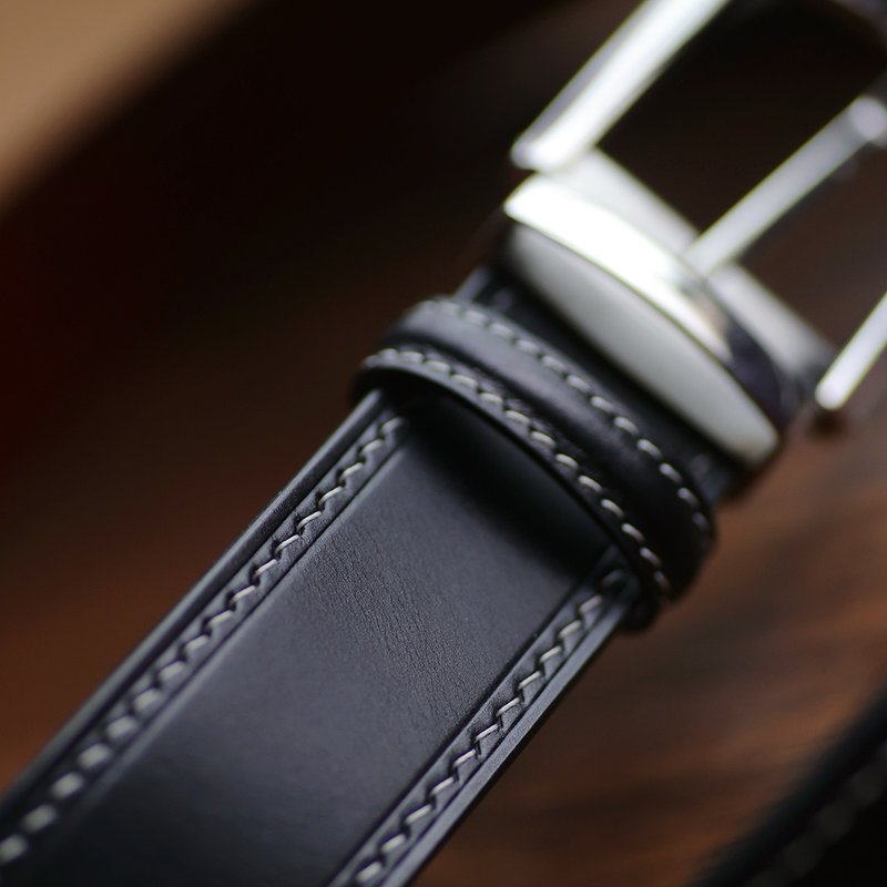 HIBBERS手工缝制英国J&E马缰革Bridle定制男士34MM腰带 - 皮带/腰带 - 真皮 