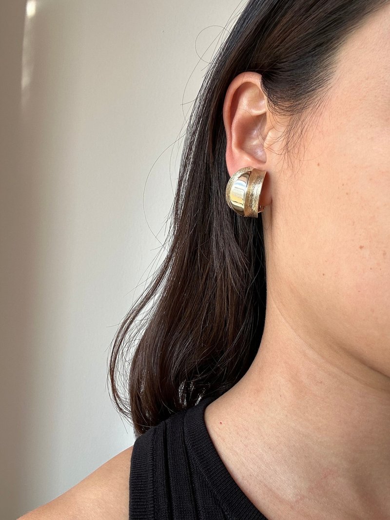 复古金属夹式耳环 #12 - 耳环/耳夹 - 其他金属 金色