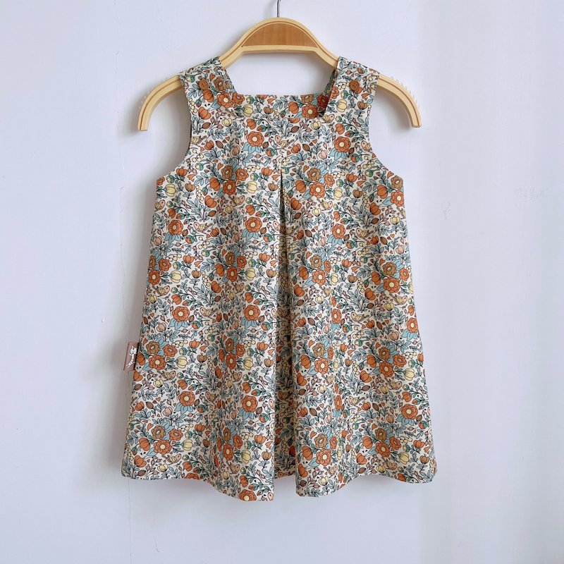 打折A字洋装 优雅山茶 - 童装裙 - 棉．麻 咖啡色