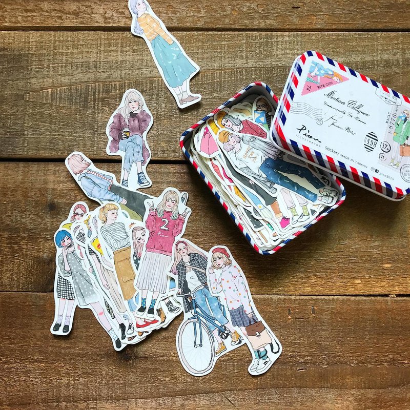 女孩贴纸大套组 / 118张入 (铁盒包装) - 贴纸 - 纸 多色