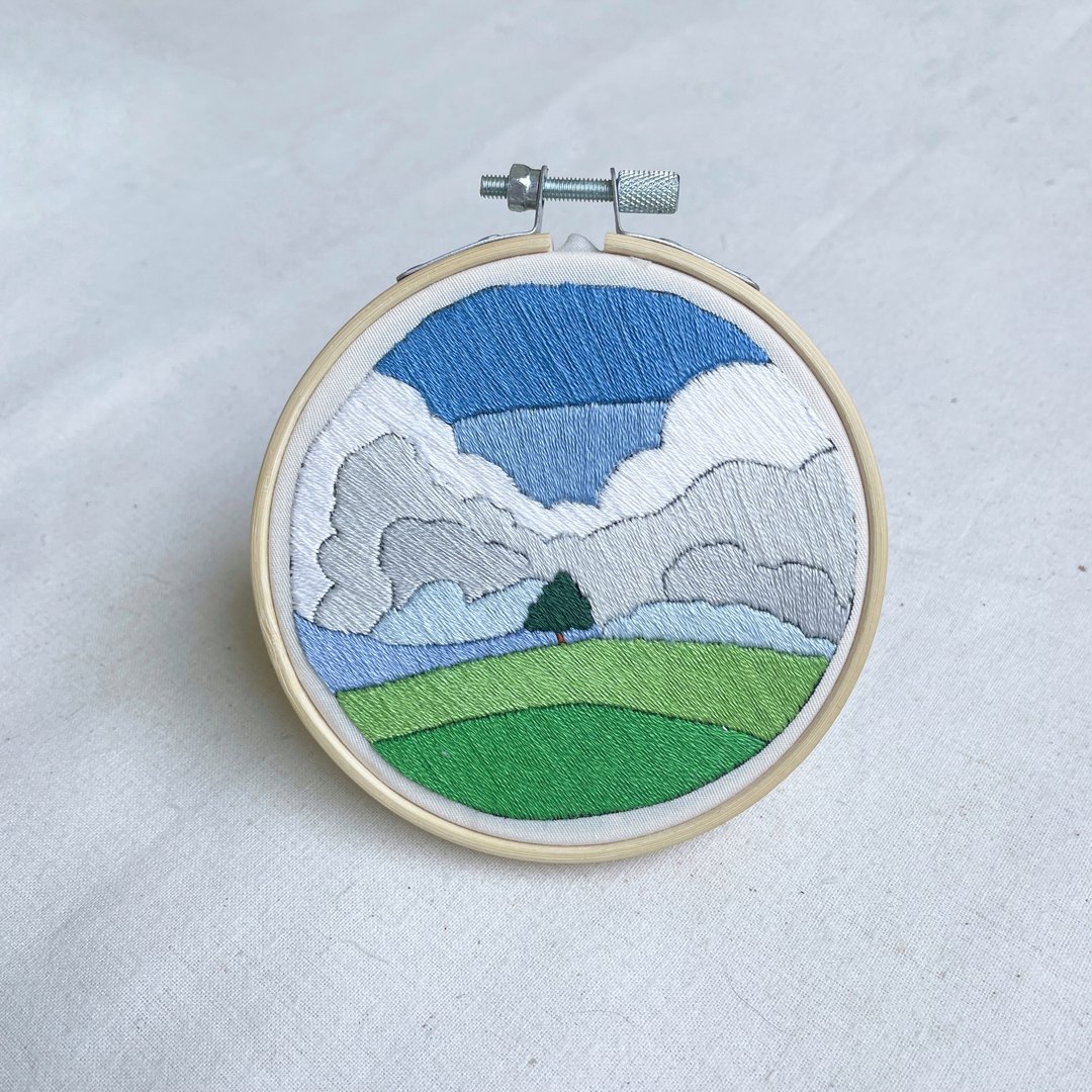 DIY  kit hand embroidery, landscape embroidery, art therapy - 编织/刺绣/羊毛毡/裁缝 - 绣线 多色