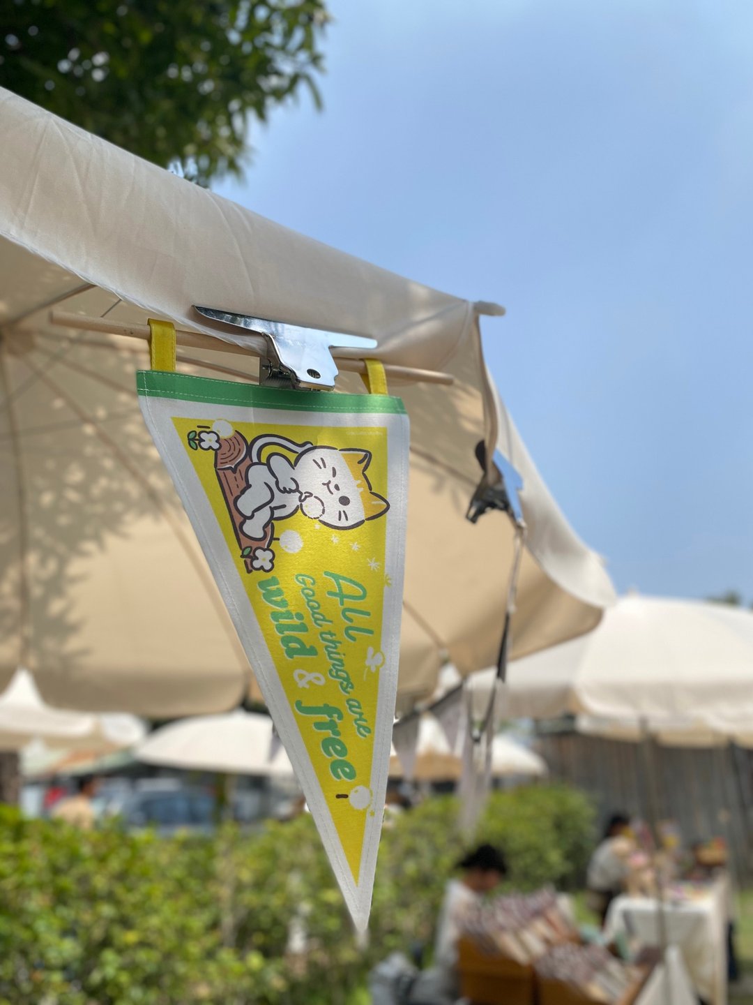doudle playground三角布旗 蒲公英与猫 - 摆饰 - 聚酯纤维 黄色