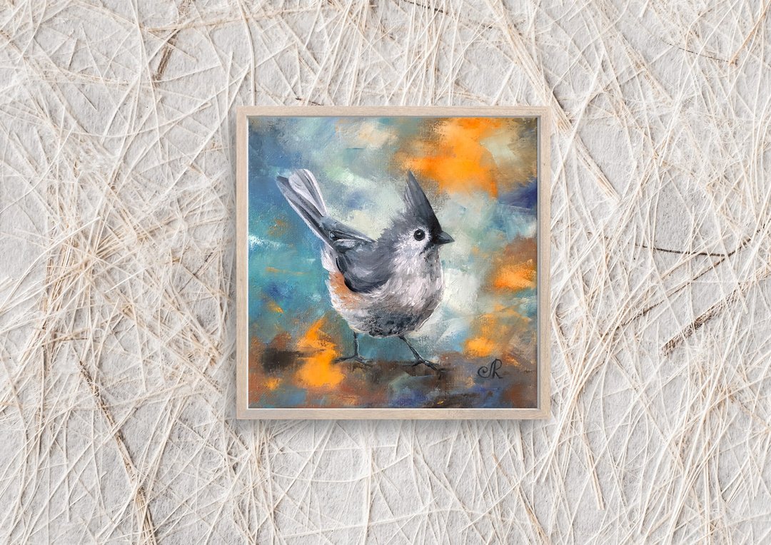 原创油画鸟画装饰房间 - 海报/装饰画/版画 - 其他材质 蓝色