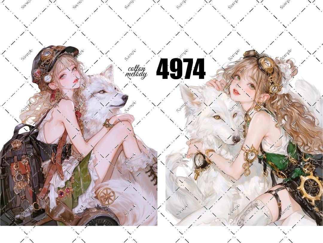 original sticker no.4974 人物贴纸 原创贴纸 原创人物贴纸 装饰贴纸 cotton melody - 贴纸 - 纸 