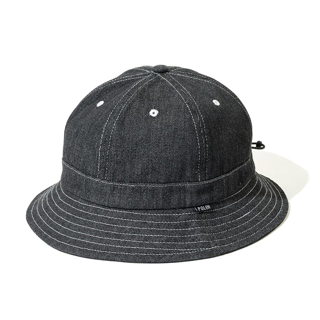日本限定 POLER DENIM BELL HAT 牛仔钟形帽 / 丹宁黑 - 帽子 - 其他材质 黑色