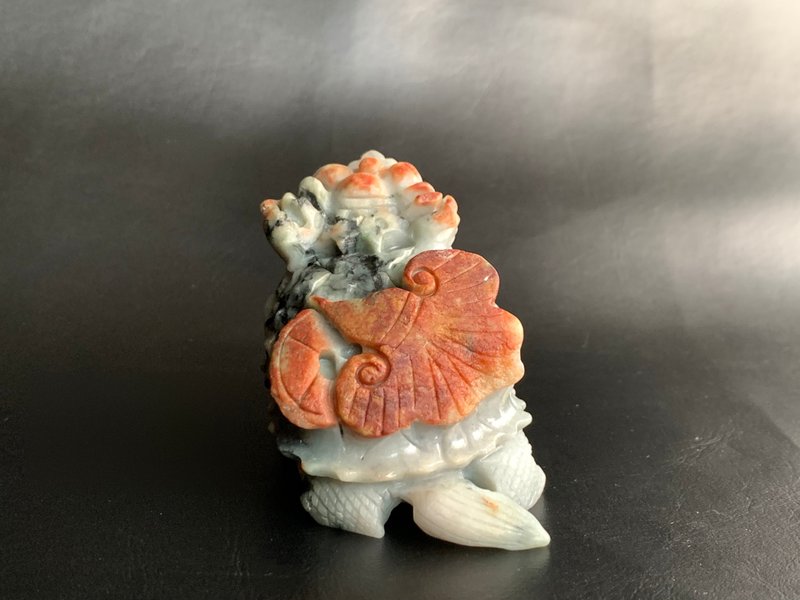 天然缅甸玉翡翠巧雕 龙龟摆件 送礼 镇宅 开运 招财 办公桌开运 - 摆饰 - 玉石 多色