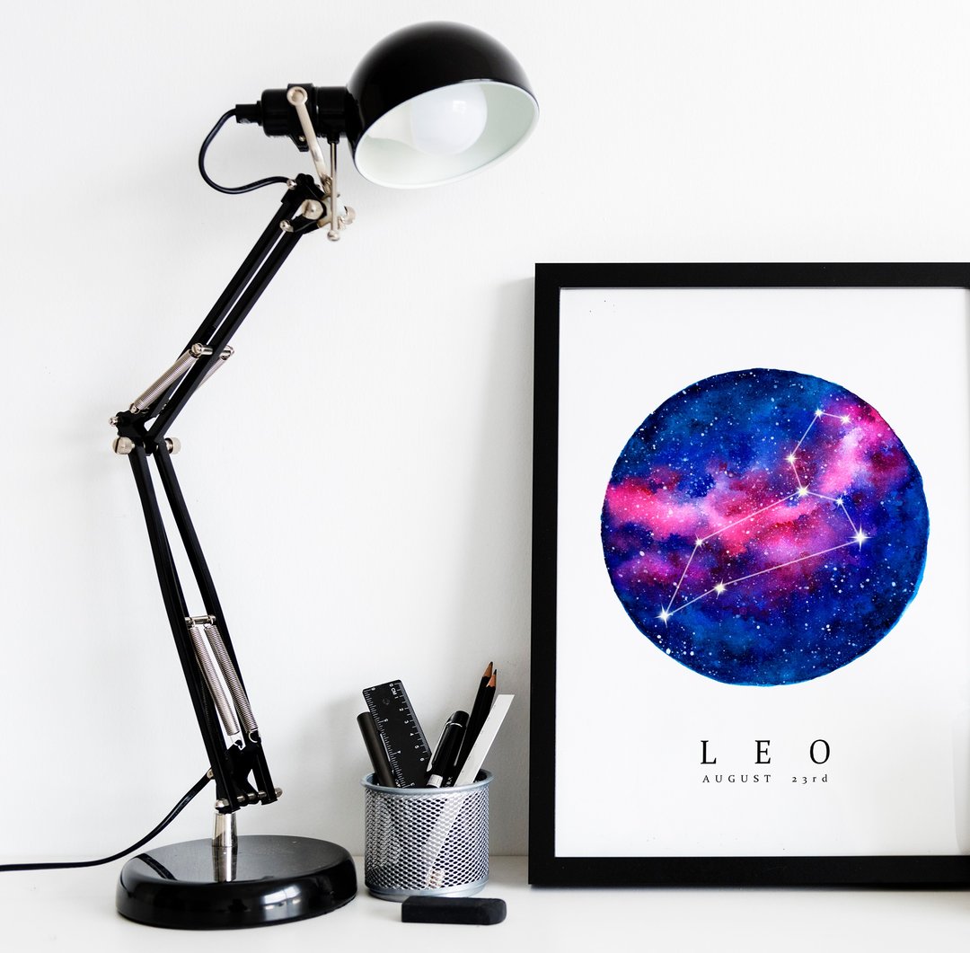 【狮子座】十二星座复制画 | 定制生日礼物 | 繁星夜空室内布置 - 海报/装饰画/版画 - 纸 