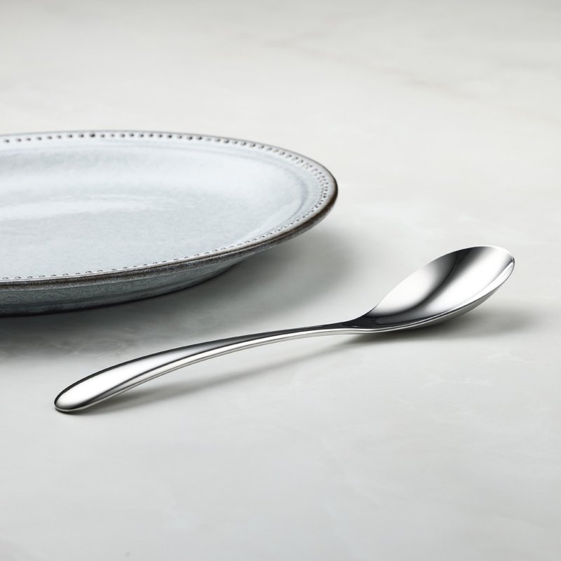 日本山崎金属 - 贤人系列 - 不锈钢双用咖喱匙 (193 mm) - 餐刀/叉/匙组合 - 其他金属 银色