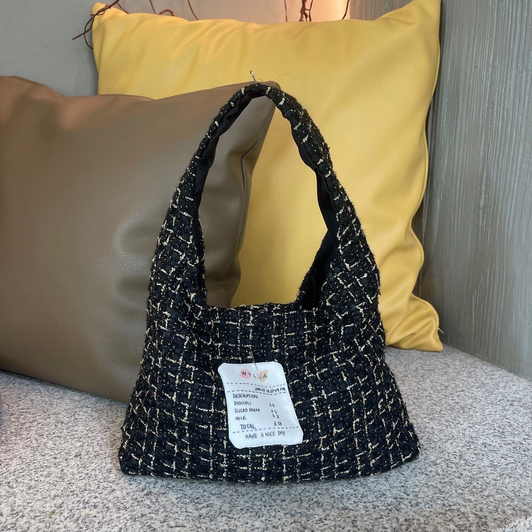 Wyllabrand Mini croissant 黑松露帆布包 - 手提包/手提袋 - 其他材质 黑色