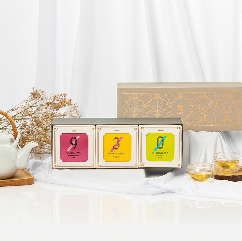 法式珠宝茶礼盒・台湾高山茶叶礼盒・伴手礼 (茶罐 - 茶 - 纸 灰色