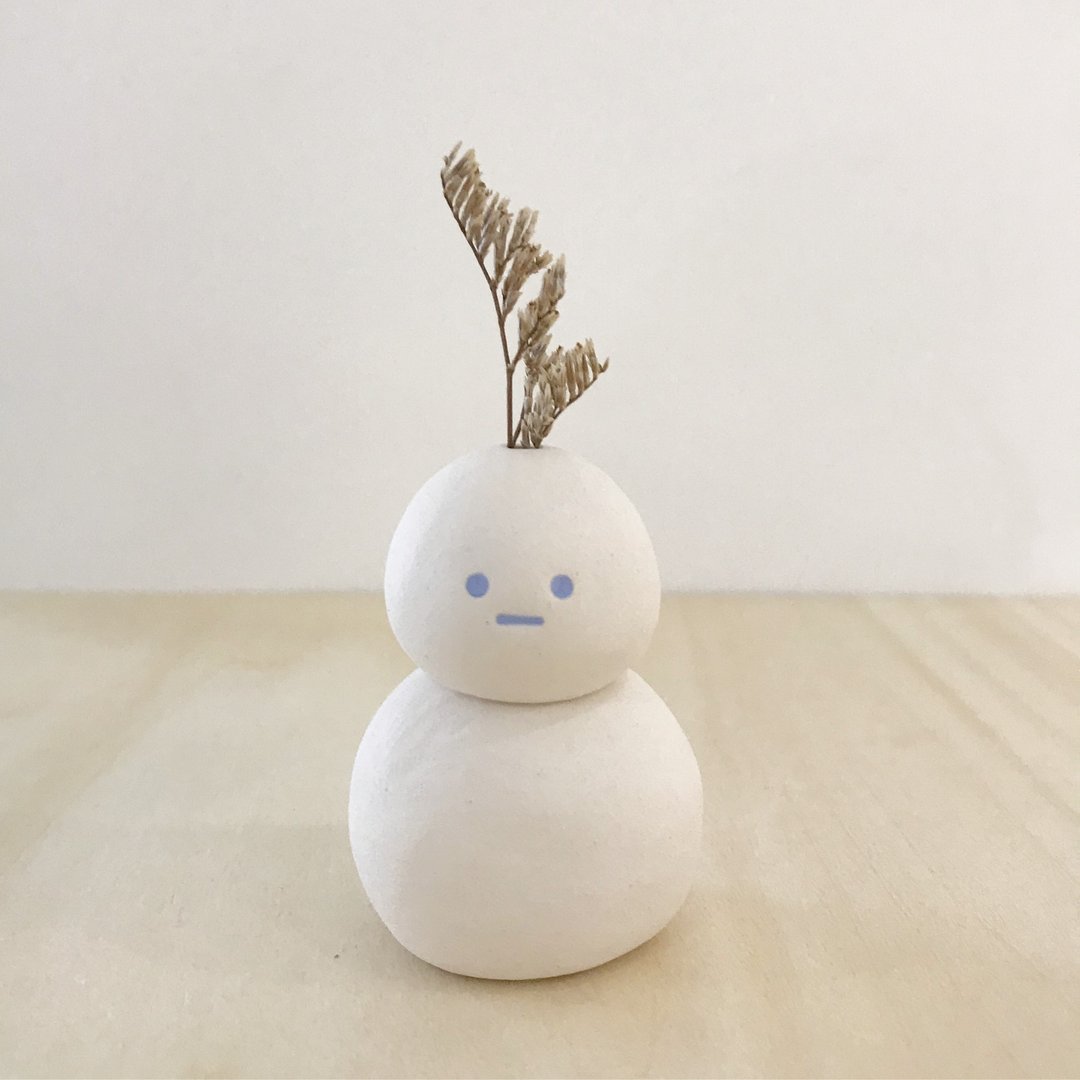 BUGS | 迷你花器 | 桌上风景 | 香薰油扩香石 | Snowman - 花瓶/陶器 - 陶 白色