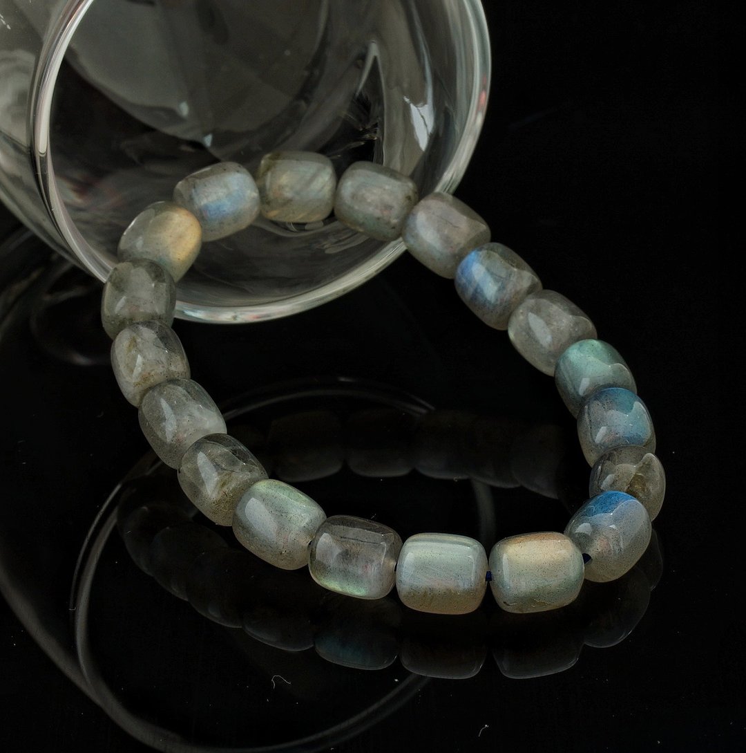 灰拉长石 8.8mm 手链 ( G.Labradorite 8.8mm Bracelet ) - 手链/手环 - 水晶 