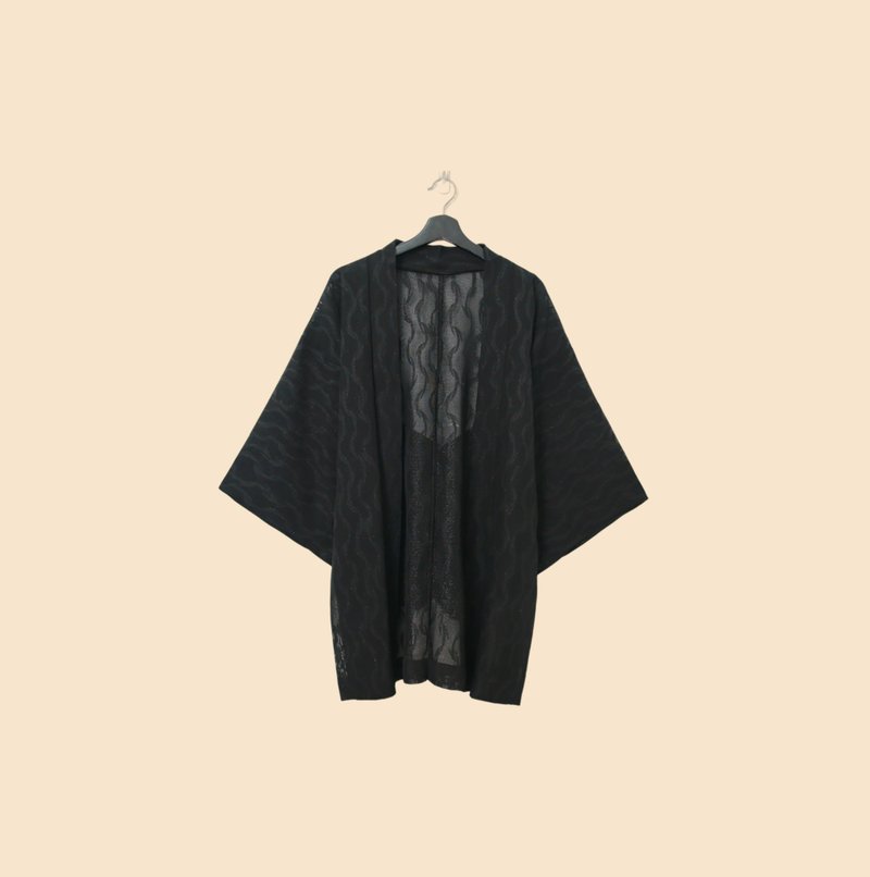 Back to Green-日本透肤羽织 小金葱点缀 链 /vintage kimono - 女装休闲/机能外套 - 棉 