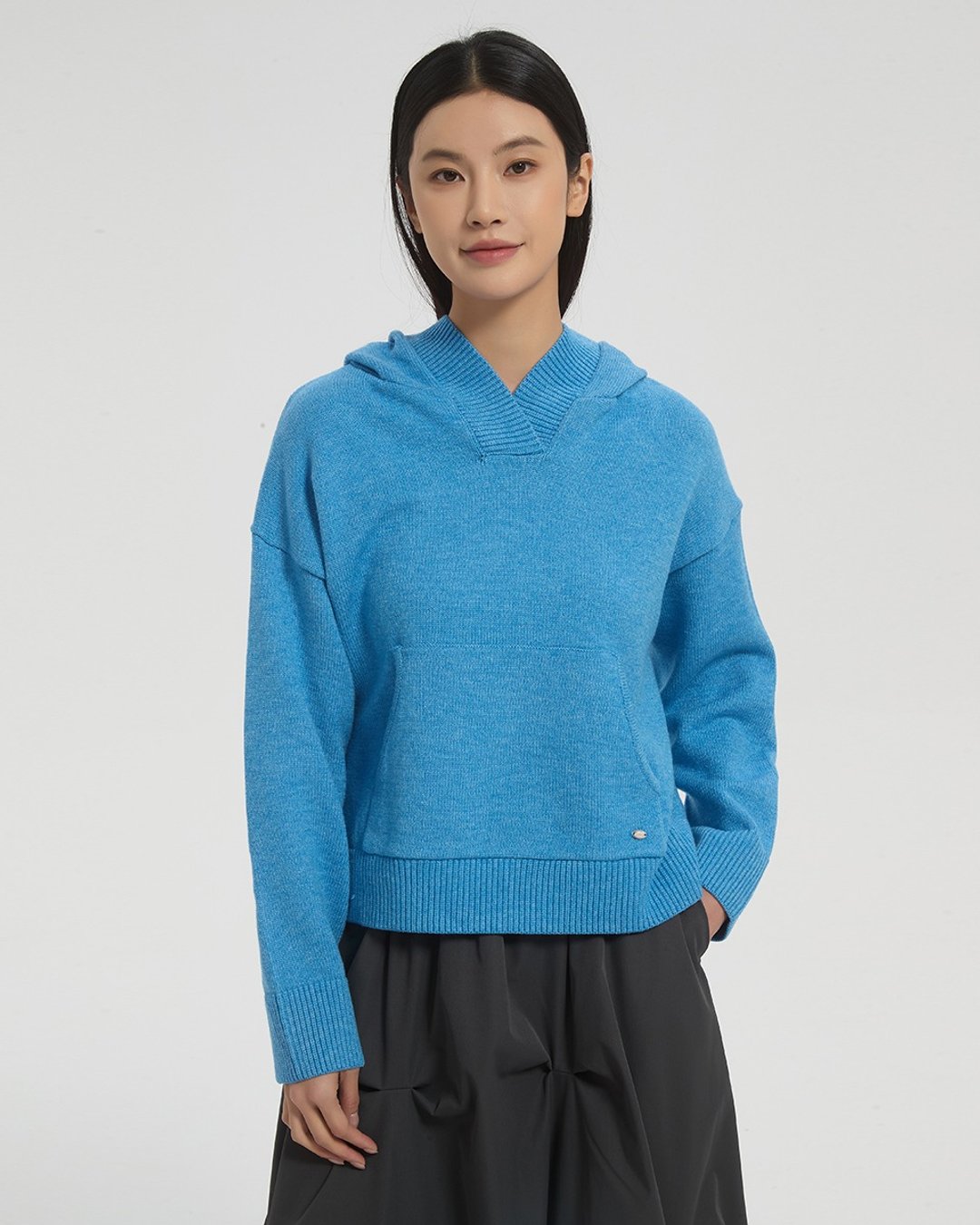 witharch抗起球连帽大学t-蓝 - 女装针织衫/毛衣 - 其他材质 蓝色