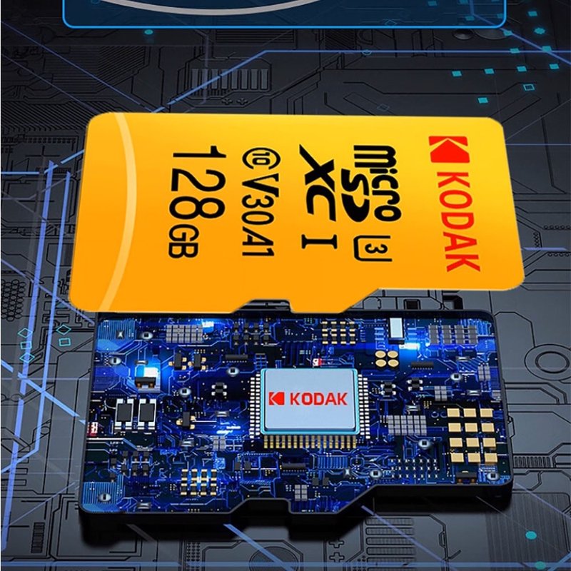 柯达KODAK MicroSD (UHS-I U3/V30/A1)高速记忆卡-黄色 - U盘 - 塑料 橘色