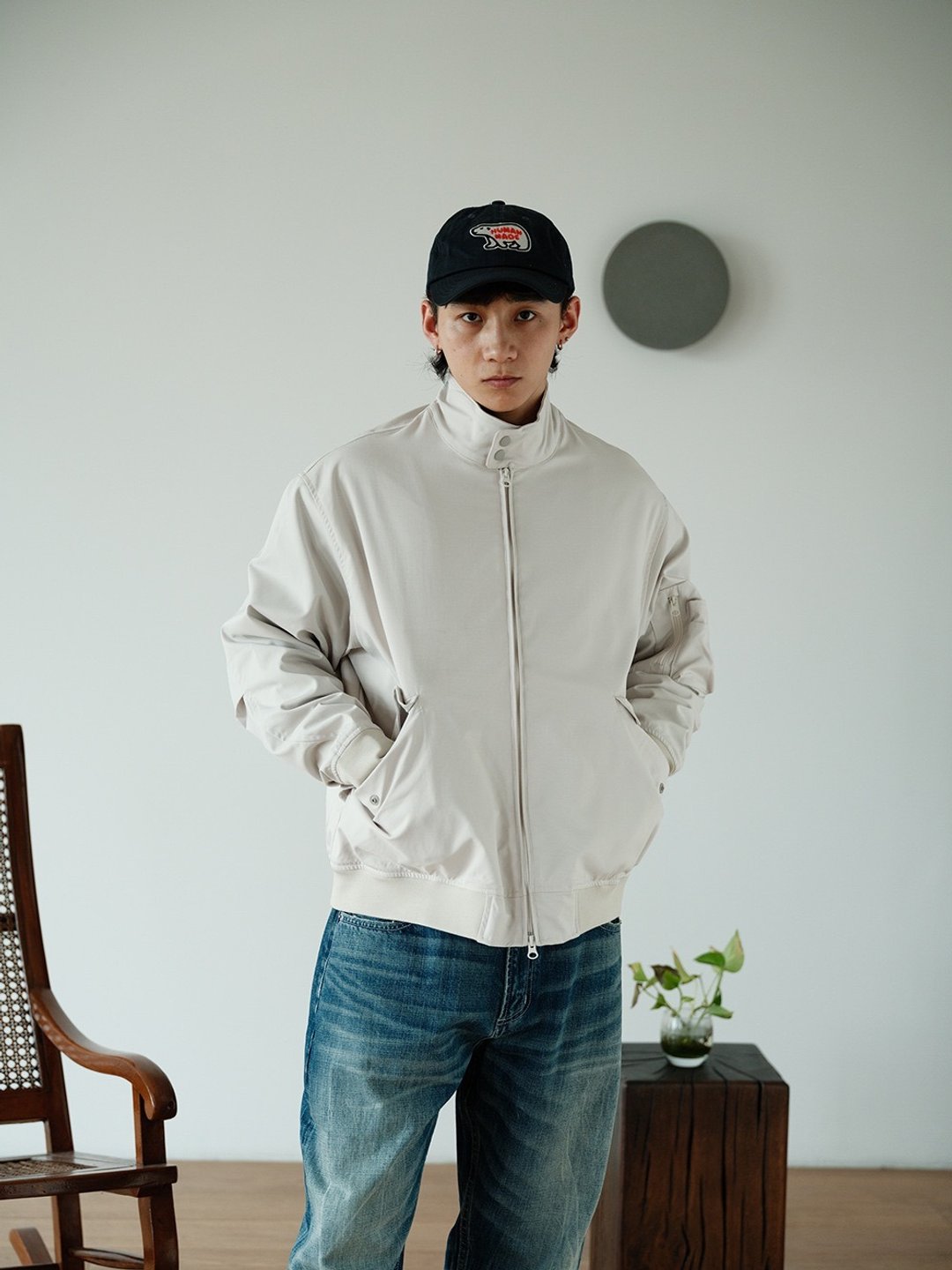 AW日系复古短款Teflon三防灵顿多口袋休闲机能外套男 - 男装外套 - 聚酯纤维 灰色