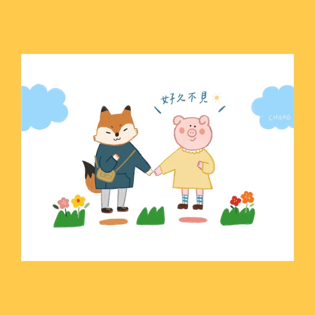 【明信片】好久不见 I 我是亨妮 - 卡片/明信片 - 纸 多色