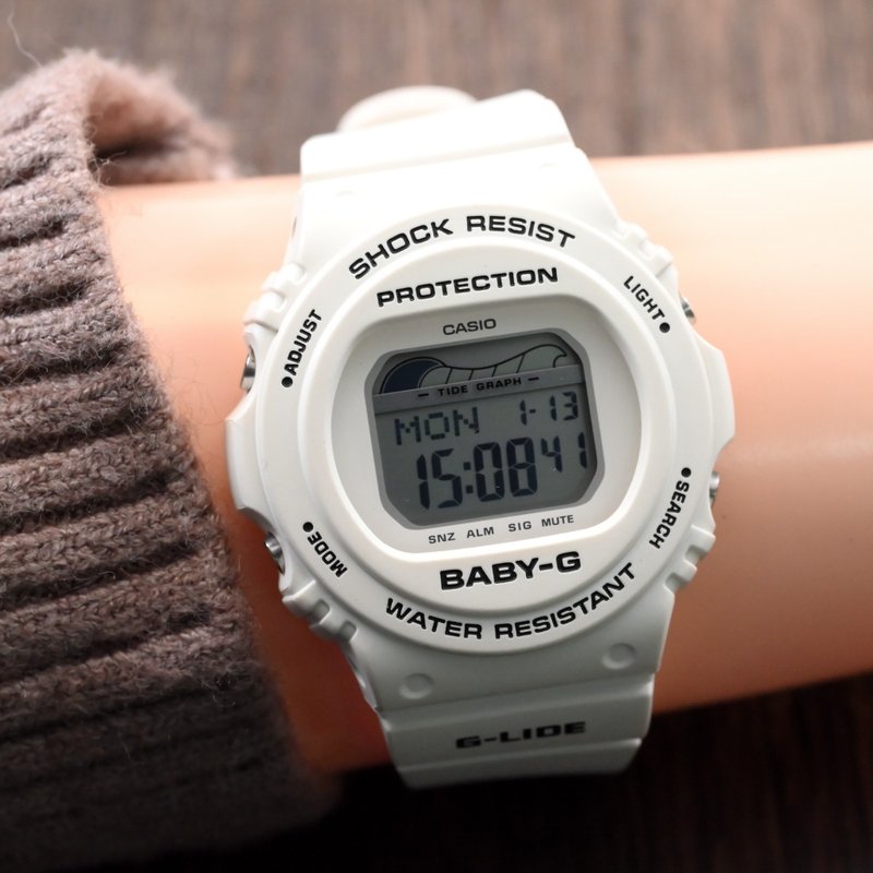 包邮 CASIO 卡西欧 Baby-G G-LIDE BLX-570 女性石英腕表 白色 手表 古董表 复古表 日本直送 - 女表 - 树脂 白色