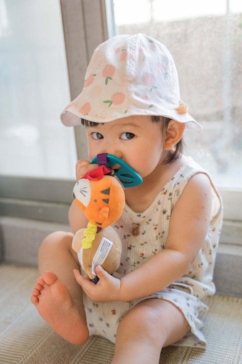 粉红蜜桃 手作宝宝渔夫帽 - 婴儿帽/发带 - 棉．麻 粉红色