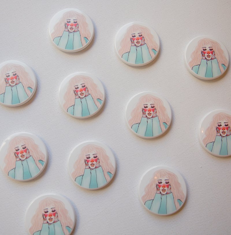 文具女孩随身圆镜子附梳子 - 其他 - 塑料 粉红色