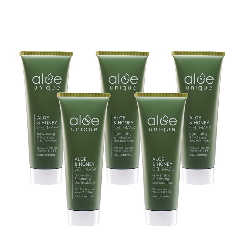优尼客 开普芦荟蜂蜜凝胶面膜 75ml / 5入组 冻膜 保湿 修复 - 面膜/冻膜 - 浓缩/萃取物 绿色