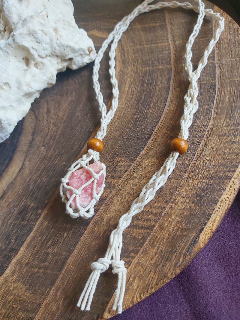 菱锰矿原矿 蜡线项链 - 项链 - 其他材质 