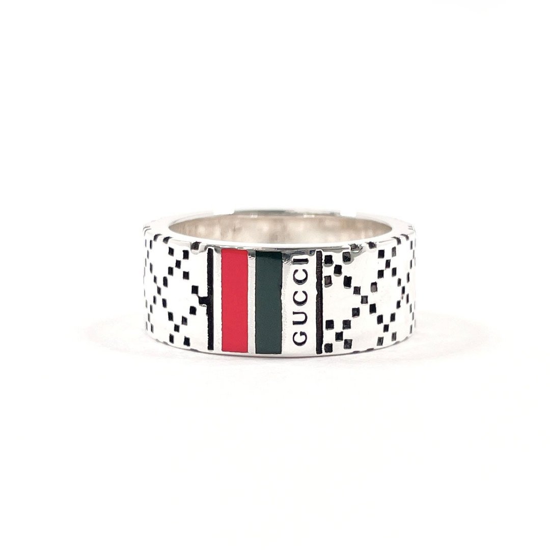 【日本直送 中古美品】11.5号 Gucci 戒指 ディアマンティッシマ 经典织带 标示尺寸 12 银 925 - 戒指 - 纯银 银色