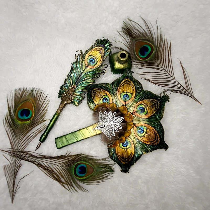 皮革手扇，哥德式结婚礼物扇，角色扮演，万圣节，凤凰 - 扇子 - 真皮 多色