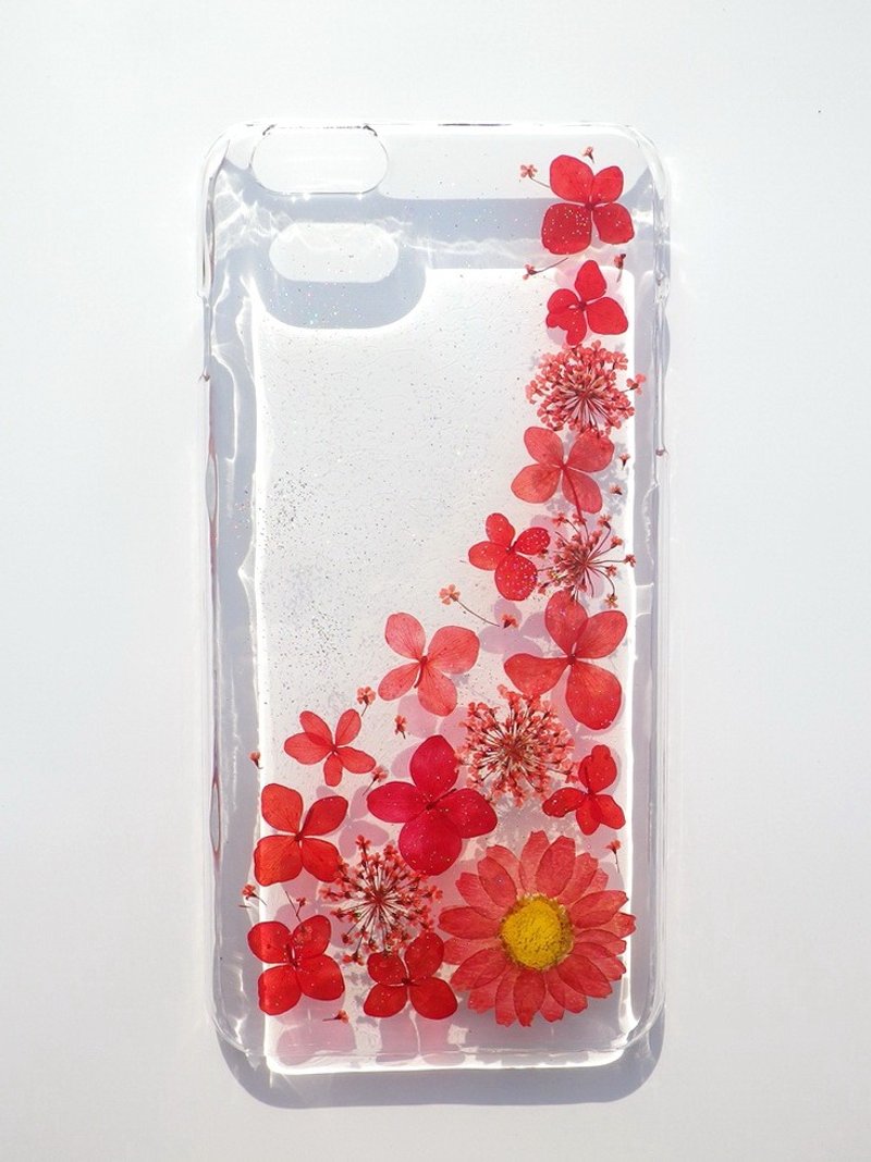 Anny's workshop手作押花手机保护壳，适用于iphone 6 plus及iphone 6S plus，浪漫红 - 手机壳/手机套 - 塑料 红色