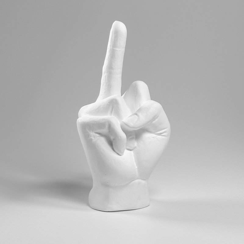 10cm 中指扩香石 Aroma stone/可加购5m&1ml精油 圣诞节交换礼物 - 香薰/精油/线香 - 其他材质 白色