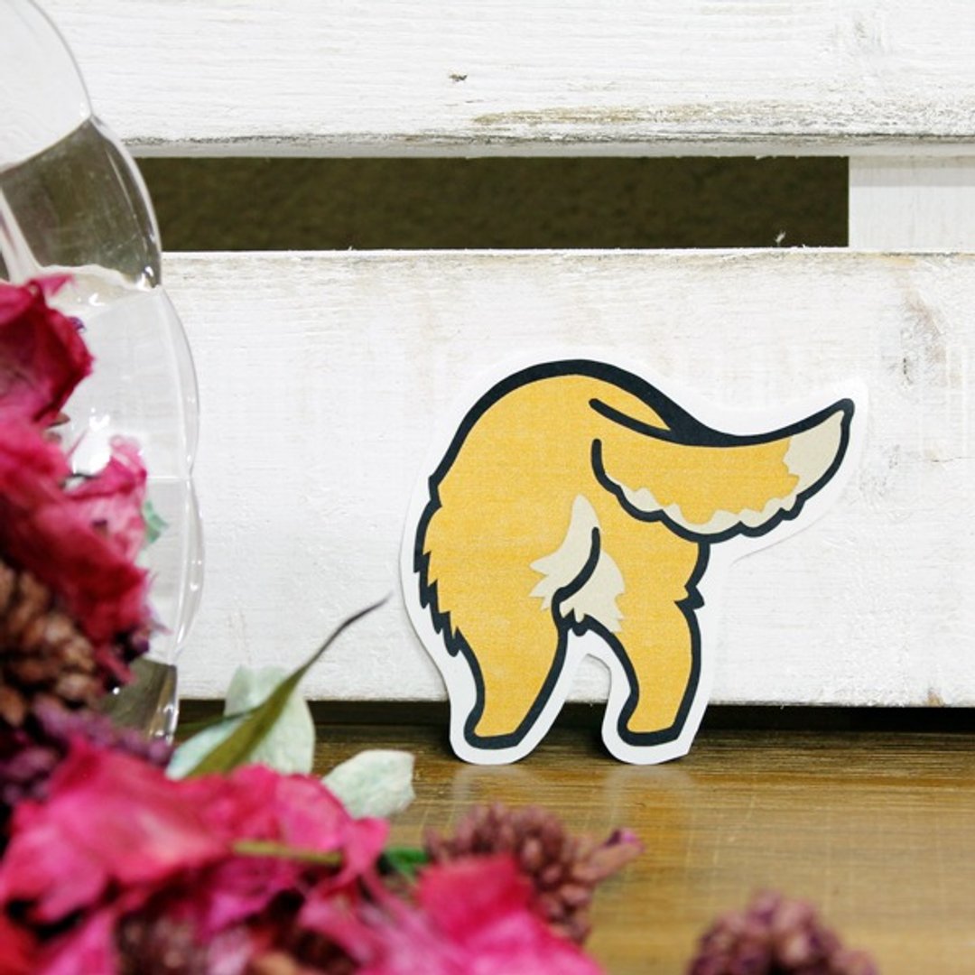 [反光贴纸] 黄金猎犬屁屁 Golden Retriever's Butt 6.3*5.4 cm - 其他 - 防水材质 多色