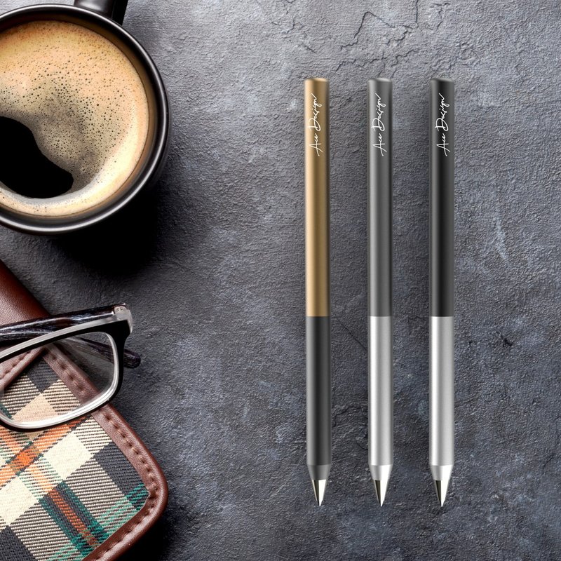 【金属永恒钢珠笔礼盒】笔身镌刻订制/附三款笔芯/意大利真皮笔套 - 钢珠笔 - 铝合金 多色
