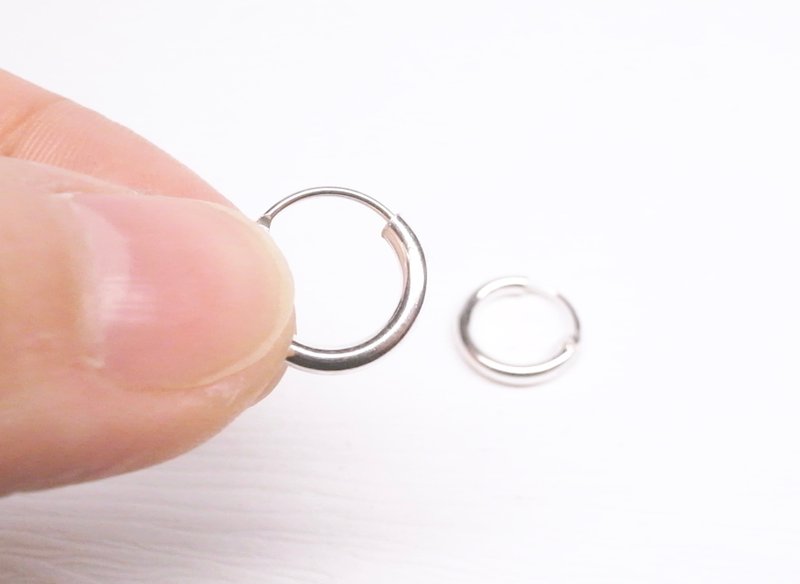 二毛银【圈圈系列─厚2mm银管圈圈耳环】银 - 耳环/耳夹 - 银 银色