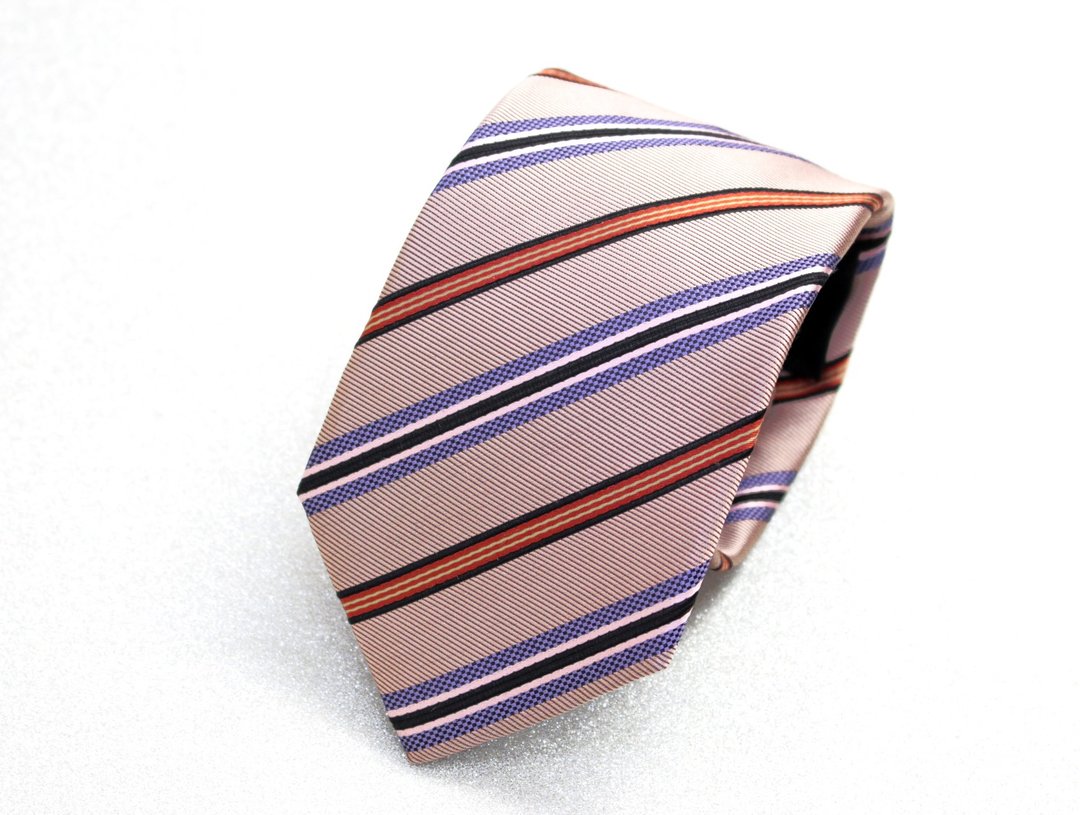 Traditional stripe beige - 领带/领带夹 - 丝．绢 