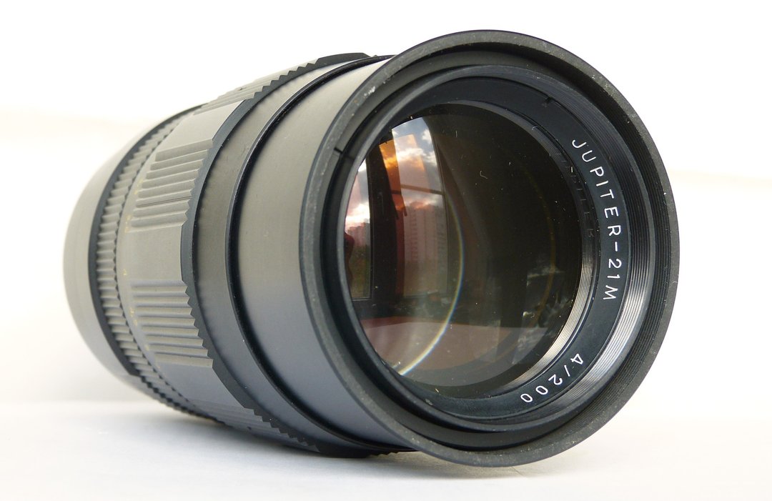 Jupiter-21M 4/200 苏联长焦镜头，适用于单眼 M42 接环 VOMZ Zenit - 相机 - 其他材质 黑色