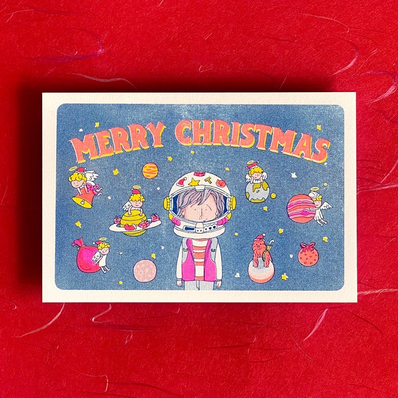 Risograph 圣诞卡 (蓝) - 卡片/明信片 - 纸 蓝色