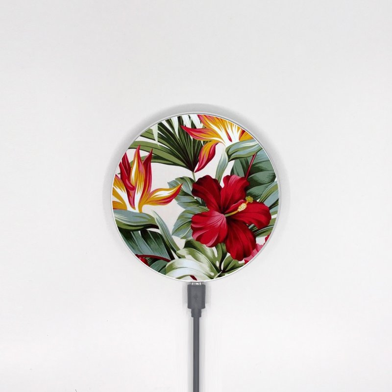 热带花 天堂鸟花 10W手机 QI 无线充电板 Wireless Charger 001 - 手机充电及周边 - 其他材质 白色