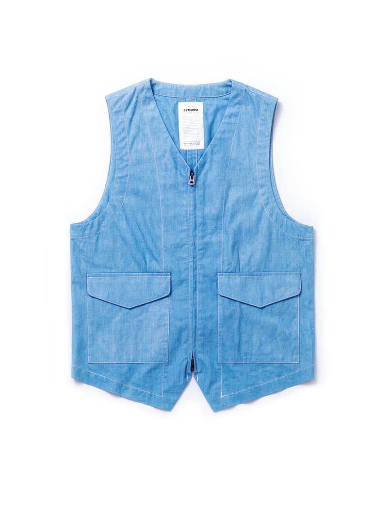 COMMANDO ARMY VEST - 男装背心 - 棉 蓝色
